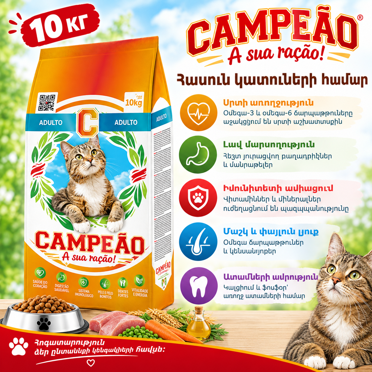 CAMPEAO CAT չոր կեր հասուն կատուների համար